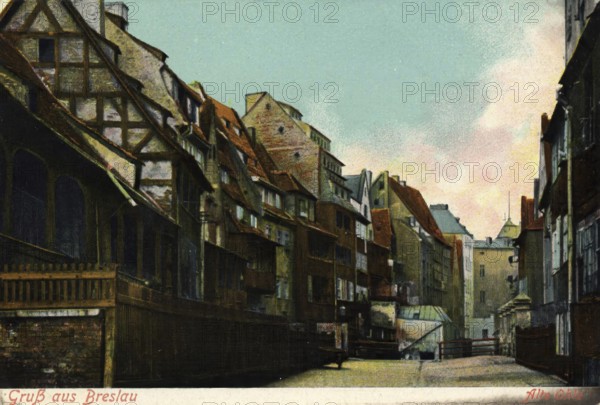 Historical postcard around 1900, Breslau, today Wroclaw, Lower Silesia, Poland, reproduction of a