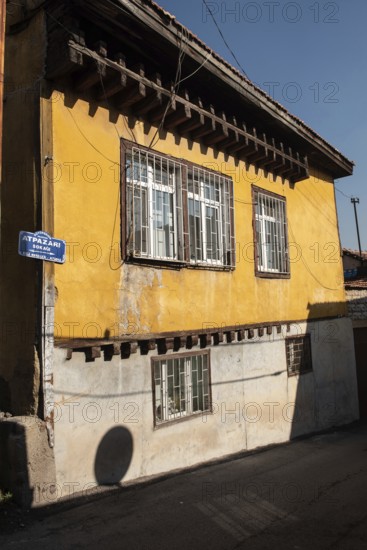 Ankara, Turkey. November 17th 2020 An old yellow painted house in the quiet streets of Ankara