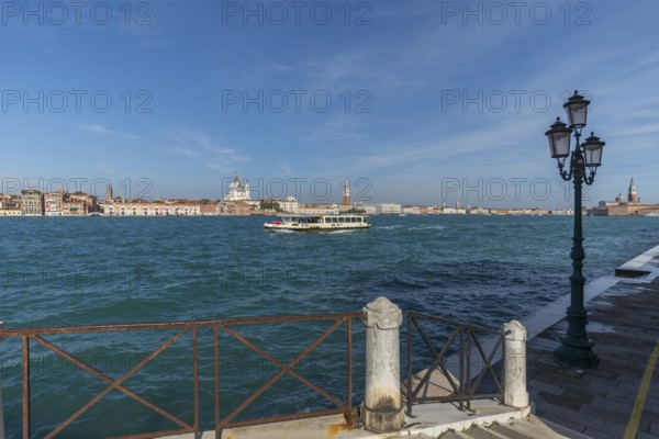 View of Santa Maria della Salute and the Campanile in Venice from Giudecca Island, Venice, Veneto,