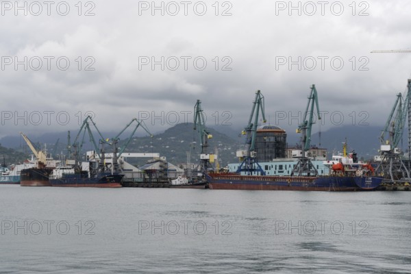 Batumi, Georgia. July 21st 2025. Batumi Port, largest container shipping and cargo seaport on the