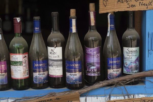 Sirince Village, Selcuk, Izmir Turkey. May 1st 2017. Local wine for sale Sirince village near