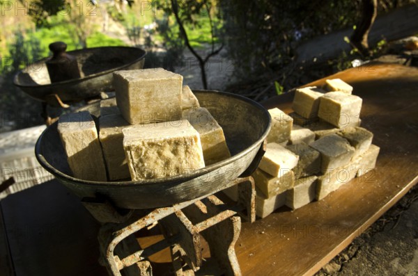 Antakya, Turkey. December 22rd 2013 Olive Oil Soap for sale Hatay Province South East Turkey