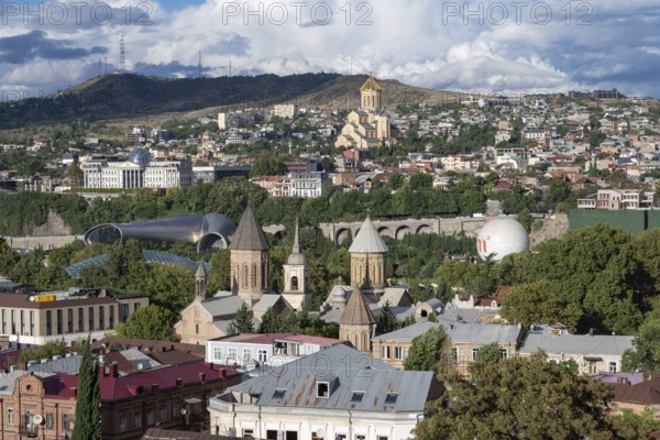 Tbilisi, Georgia. September 12th 2025 Panoramic city view of Tbilisi, the Georgian Capital with its