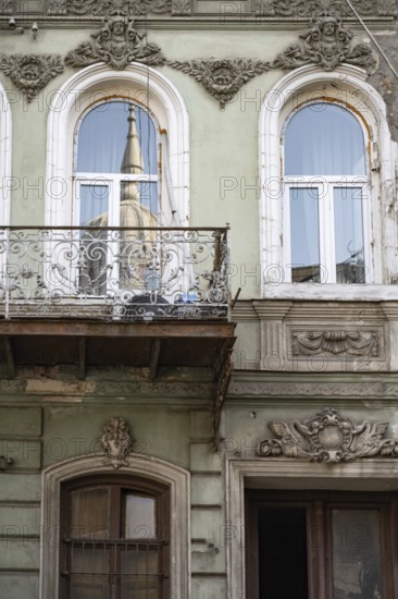 Tbilisi, Georgia. August 26th 2025. Ornate architectural detail of doors and windows of a