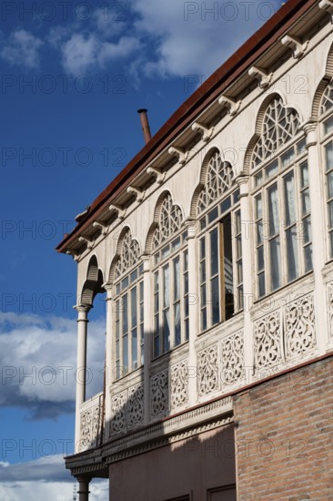 Tbilisi, Georgia. September 12th 2025. Beautiful restored traditional Georgian design houses in the