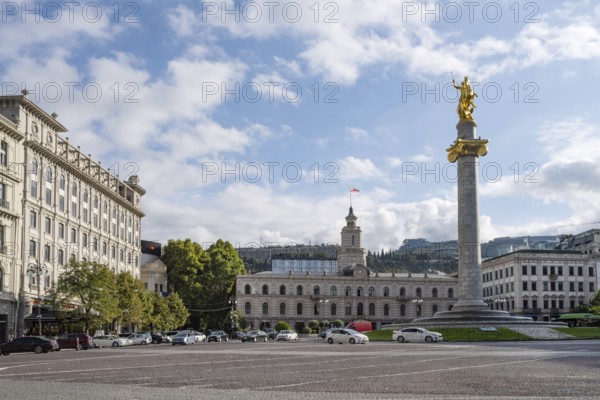Tbilisi, Georgia. September 9th 2025 Freedom Square or Liberty Square and its iconic statue of