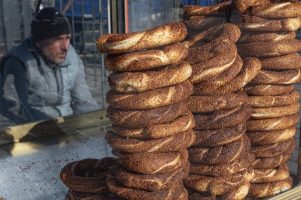 Istanbul, Turkey. January 7th 2025. A street stall selling the most popular street food in Turkey,