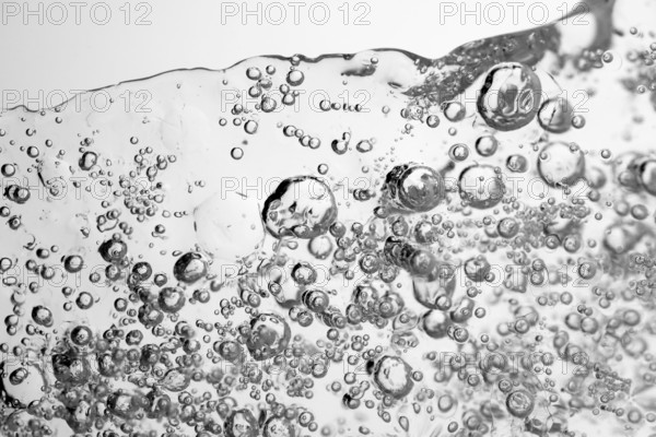 Ice with bubbles, macro photography, black and white photography, winter, Germany