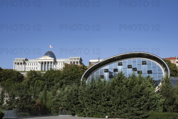 Tbilisi, Georgia. August 19th 2025. The State Palace of Ceremonies building seen from Rike Park