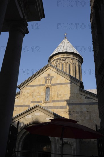 Tbilisi, Georgia. July 29th 2025. The distinctive architecture of the Zion Cathedral of the
