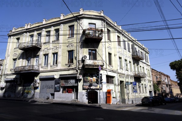 Tbilisi, Georgia. August 5th 2025. Traditional Georgian designed houses in the streets near the Dry