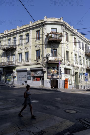 Tbilisi, Georgia. August 5th 2025. Traditional Georgian designed houses in the streets near the Dry
