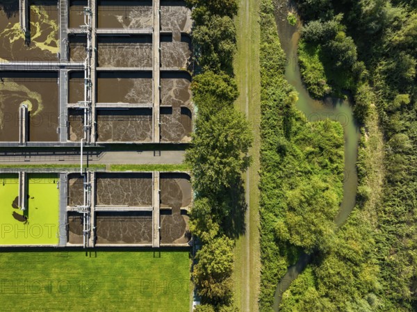 Datteln, North Rhine-Westphalia, Germany - Wastewater treatment at the Datteln sewage treatment