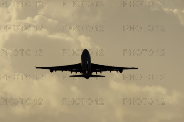 Boeing 747-400 jumbo jet LX-TCV commercial aircraft of Cargolux cargo taking off in flight