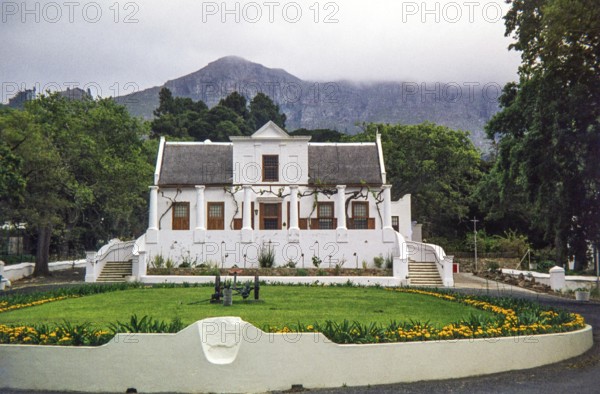 Dutch colonial architecture of historic Tokai Manor House, Tokai suburb of Cape Town, South Africa,