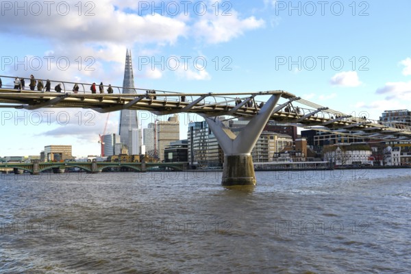 London, UK. January 31st 2025. The Millennium Bridge, known as the London Millennium Footbridge, is