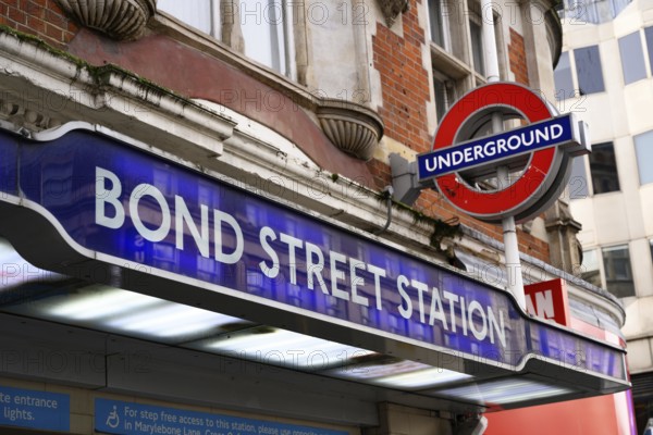 London, UK. January 30th 2025. Bond Street Tube is an interchange station in Mayfair, in the West