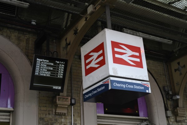 London, UK. January 30th 2025. Train departure times displayed on board beside the British Rail