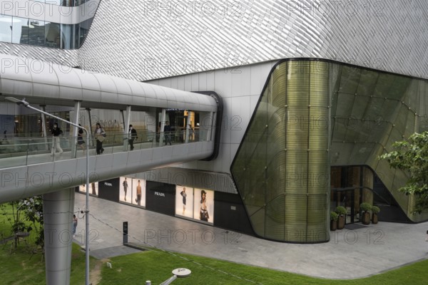 Bangkok, Thailand. March 19th 2025. Prada designer fashion logo displayed on the flagship store