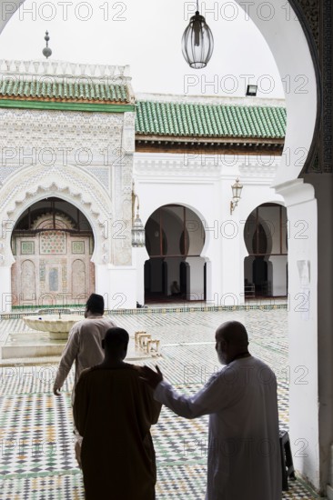 Courtyard of the Medersa Attarine Koran School, Fez El Bali, Medina, UNESCO World Heritage Site,