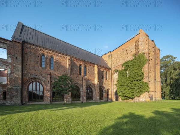 Ruin of Gothic monastery church, North German brick Gothic, brick architecture, Dargun,