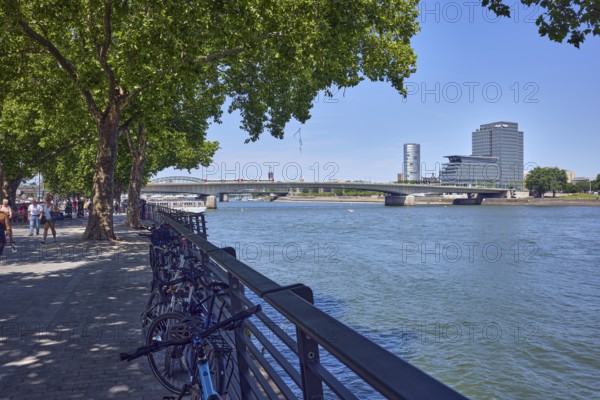 Rhine river, general architecture, MaxCologne high-rise building, bridge, Deutz bridge, metal