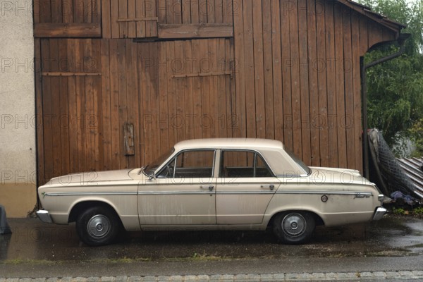 Rhine Falls, Switzerland. 26th September 2024 Plymouth Valiant 200 four-door sedan car, an
