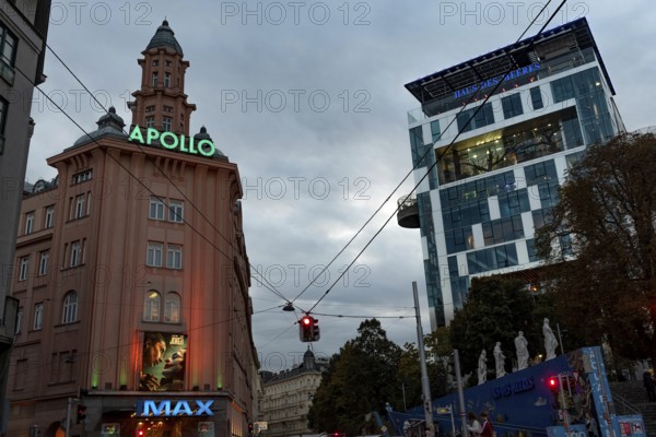 Vienna, Austria. October 15th 2024 The Haus Des Meeres Zoo and 360 Restaurant Building beside the