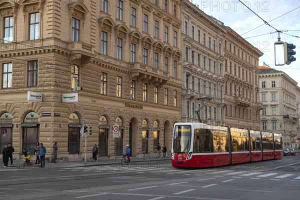 Vienna, Austria October 14th 2024 49 Hutteldorf Tram in the first district Innere Stadt, near