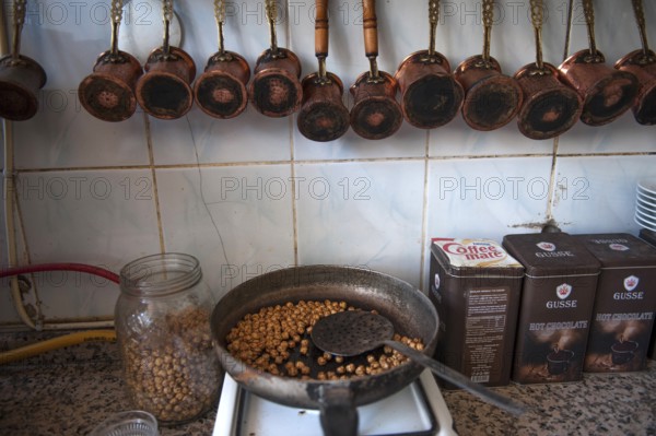 Ortahisar, Cappadocia, Turkey. September 19th 2018 Chickpeas roasting Boza is a traditional Turkish