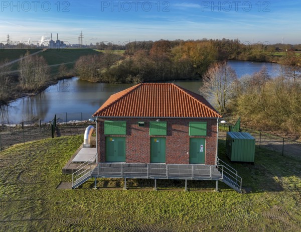 Haltern-Marl, North Rhine-Westphalia, Germany - Lippe, flood protection in the