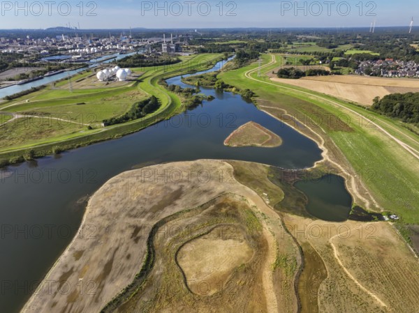 Haltern-Marl, North Rhine-Westphalia, Germany - Lippe, flood protection in the