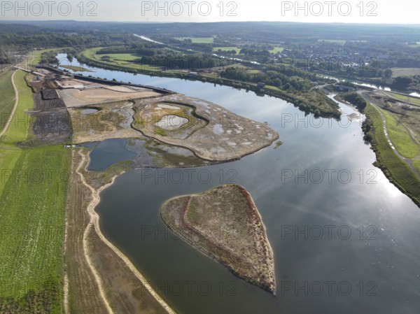 Haltern-Marl, North Rhine-Westphalia, Germany - Lippe, flood protection in the