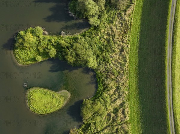 Haltern-Marl, North Rhine-Westphalia, Germany - Lippe, flood protection in the