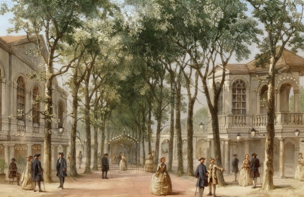 Marylebone Gardens, 1780, today an inner-city area of central London, City of Westminster, England,