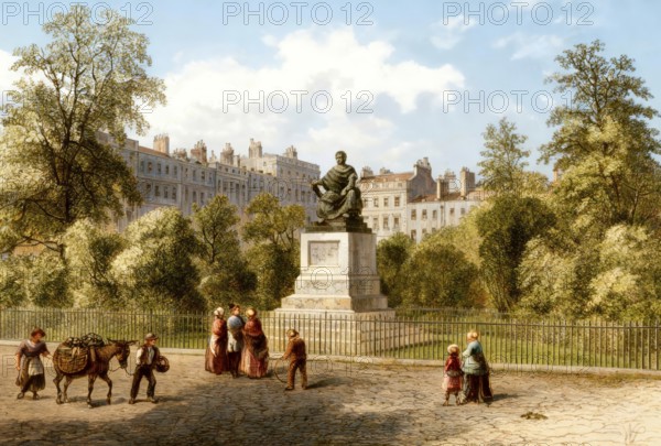 Bloomsbury Square, 19th century, a garden square in Bloomsbury, Camden, London, England, United