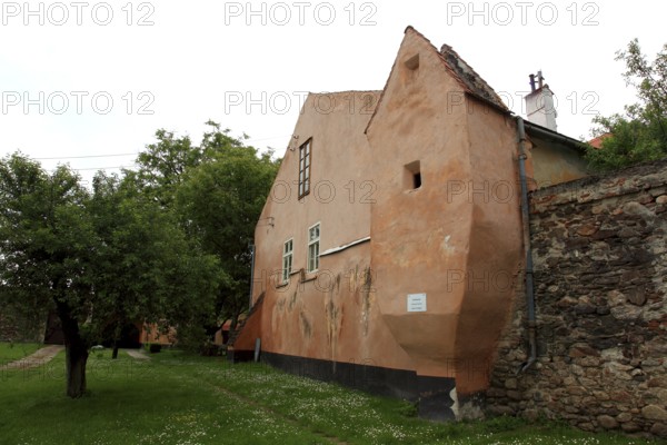 Municipality of Cristian, German Grossau, view of the fortified church from outside, here the
