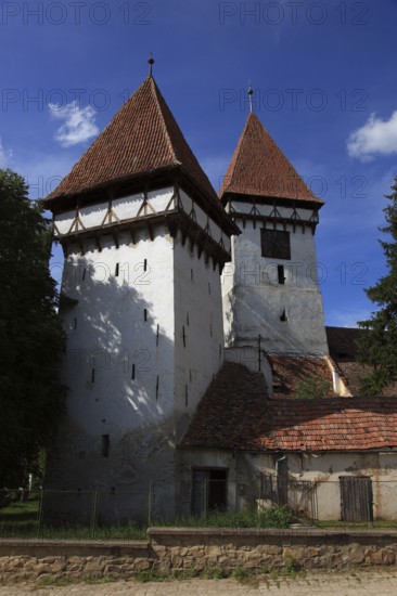 Guild tower of the fortified church in Agnita, German Agnetheln, Transylvanian-Saxon Ognitheln, a