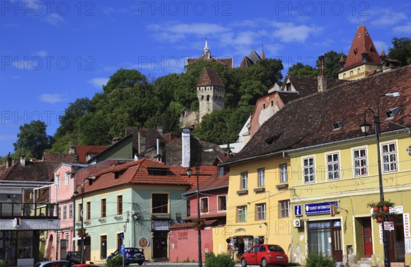 Romania, houses in the old town of Sighisoara, German Sighi?oara, town in Mures district in