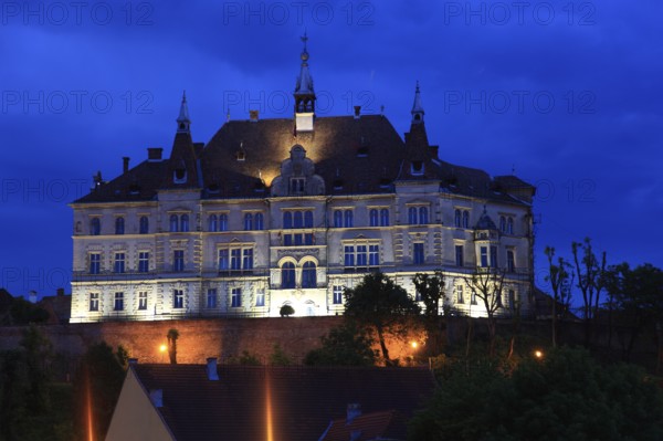 Romania, view of the town hall in the historic old town of Sighisoara, German Sighisoara, town in