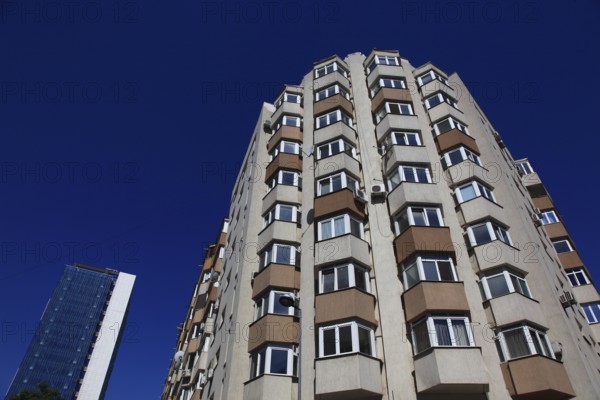 Romania, capital city Bucharest, Bucuresti, high-rise building in the city center, apartments and