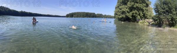 Schmaler Luzin, Klarwassersee, bathing area near Carwitz, recreation, summer, Hullerbusch and
