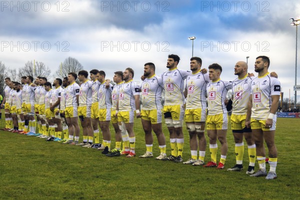 Rugby Europe Championship GERMANY - ROMANIA (in Heidelberg) ***The Romanian team in front of the