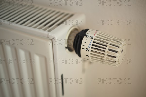 Interior view, thermostat, controller, valve, radiator valve, heating system, energy costs,