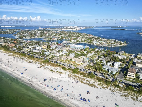 St. Pete Beach near Saint Petersburg Florida beach and sea from above Aerial view in St Pete Beach,