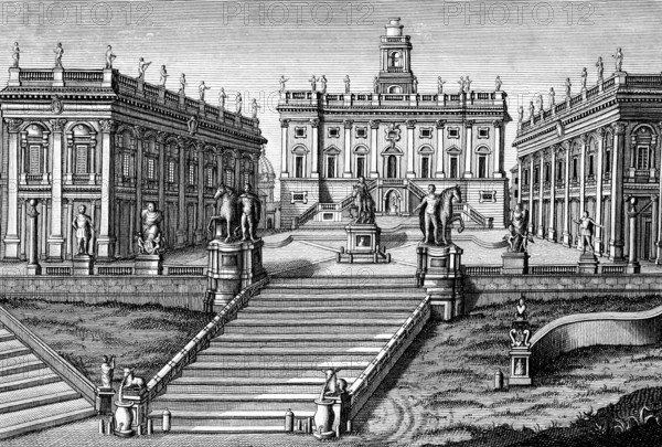 The Capitol, Capitolium, Capitoline Hill, Rome, Italy, one of the seven hills of ancient Rome,