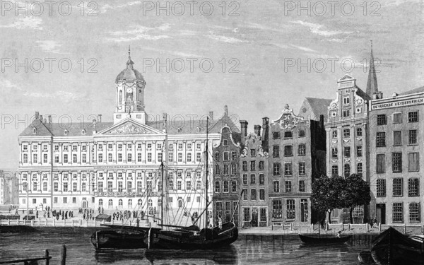 Royal Palace, Palace on the Embankment, Amsterdam, Netherlands, built as a town hall in mid-17th