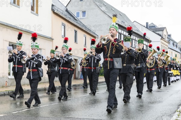 Bergstreit Day 2025 in Schneeberg, the miners of all trades proudly wear their habit on this