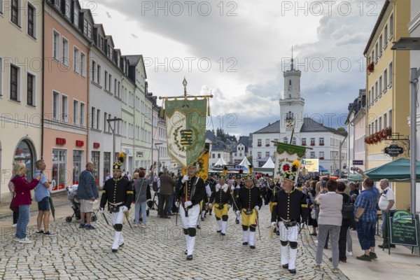 Bergstreit Day 2025 in Schneeberg, the miners of all trades proudly wear their habit on this