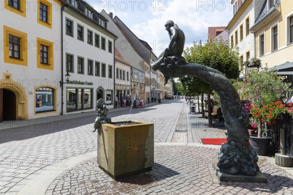 Fortunabrunnen in der Petersstraße, Freiberg, Saxony, Germany